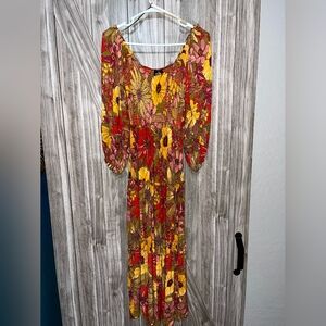 Angie Vibrant Floral Long Sleeve Dress Size S